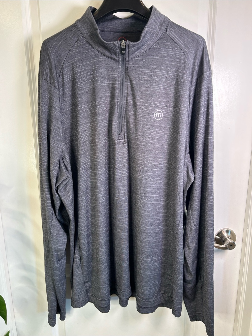 Travis Mathew Men's Blue Heater Pro Quarter-Zip Performance Pullover XXL